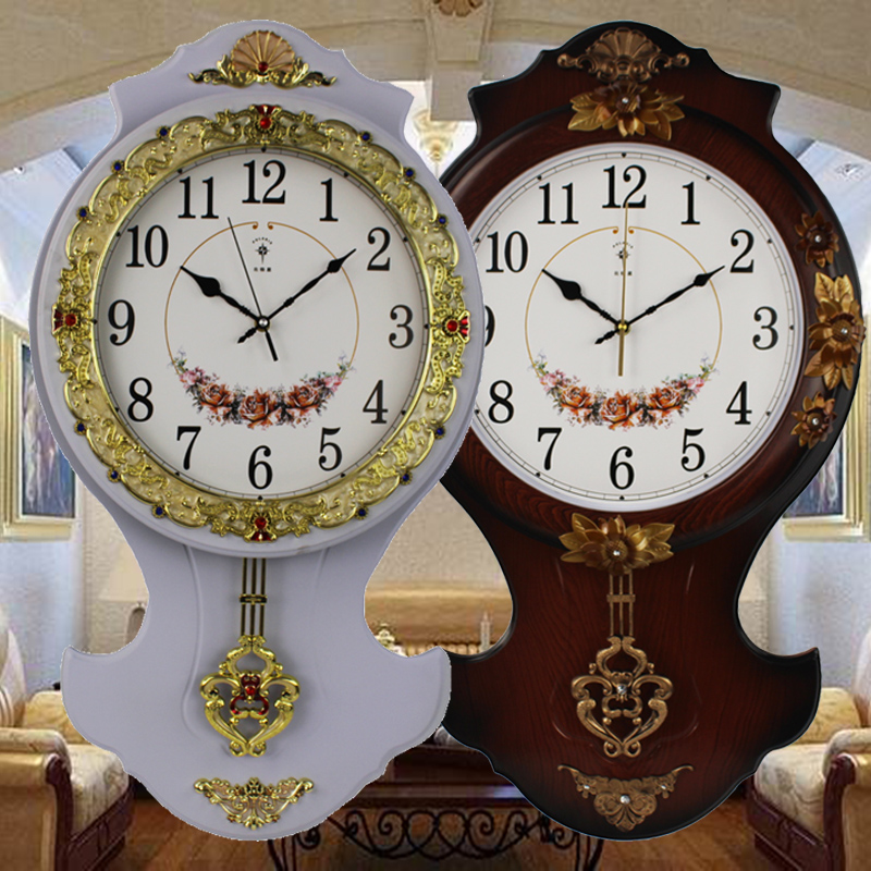北极星欧式创意田园石英钟时尚客厅豪华大号挂钟静音扫描机芯钟表