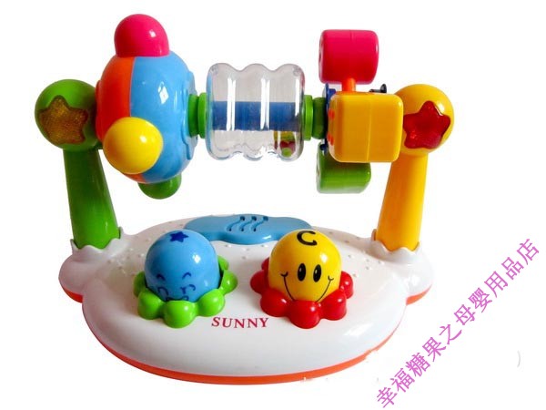 Sunny扬光婴儿音乐王国灯光台式健身架 宝宝转转乐早教益智玩具