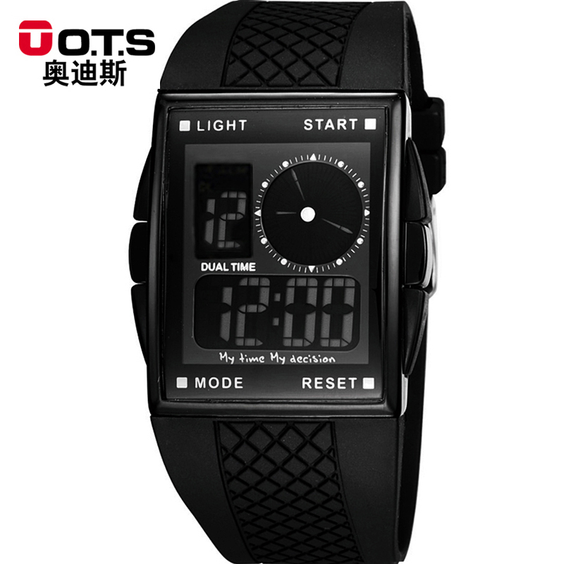 正品OTS奥迪斯手表 全场包邮 LED多功能时尚防水运动电子双显手表