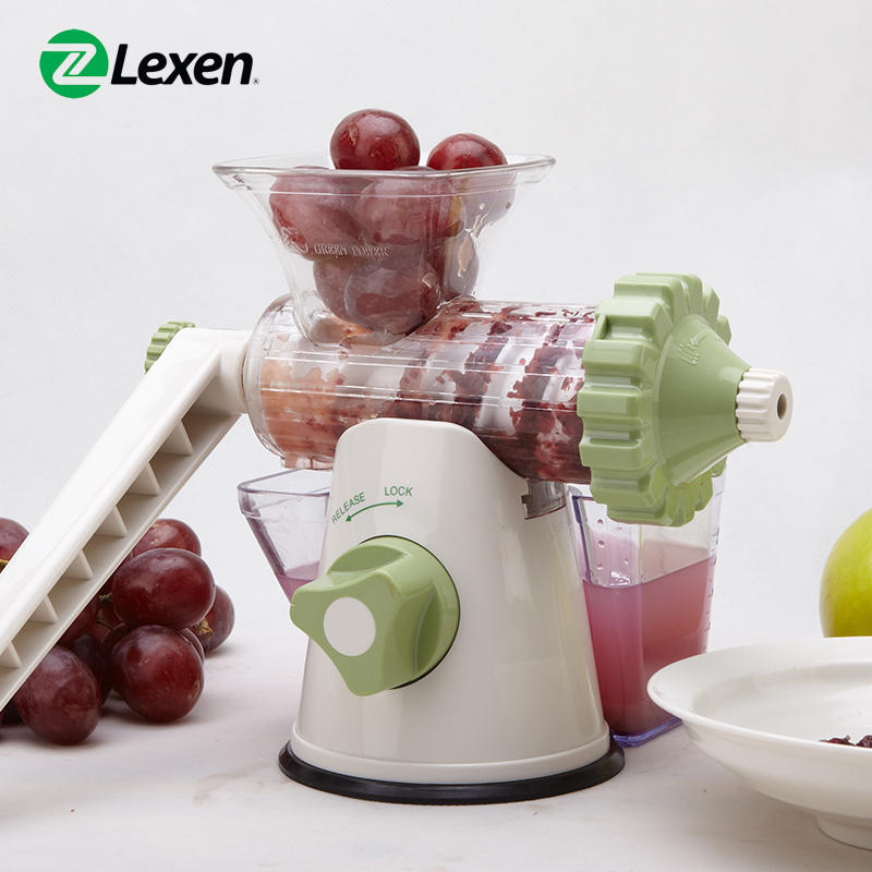 Lexen手动榨汁机手摇榨汁器蔬菜果汁原汁机婴儿小麦草出口绿之宝