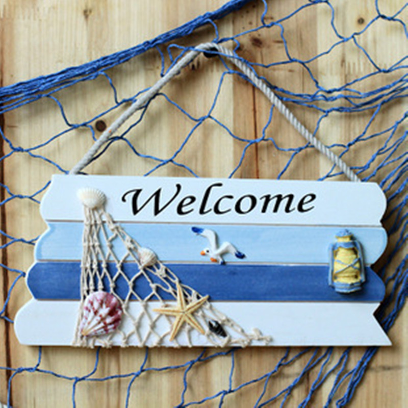 地中海海洋风格家居门牌 welcome欢迎光临店面挂牌指示促销牌子