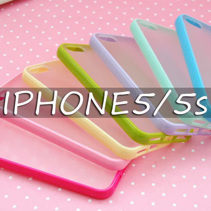 iphone5s软塑胶边框保护壳 苹果5手机壳 iphone5边框磨砂背板外壳