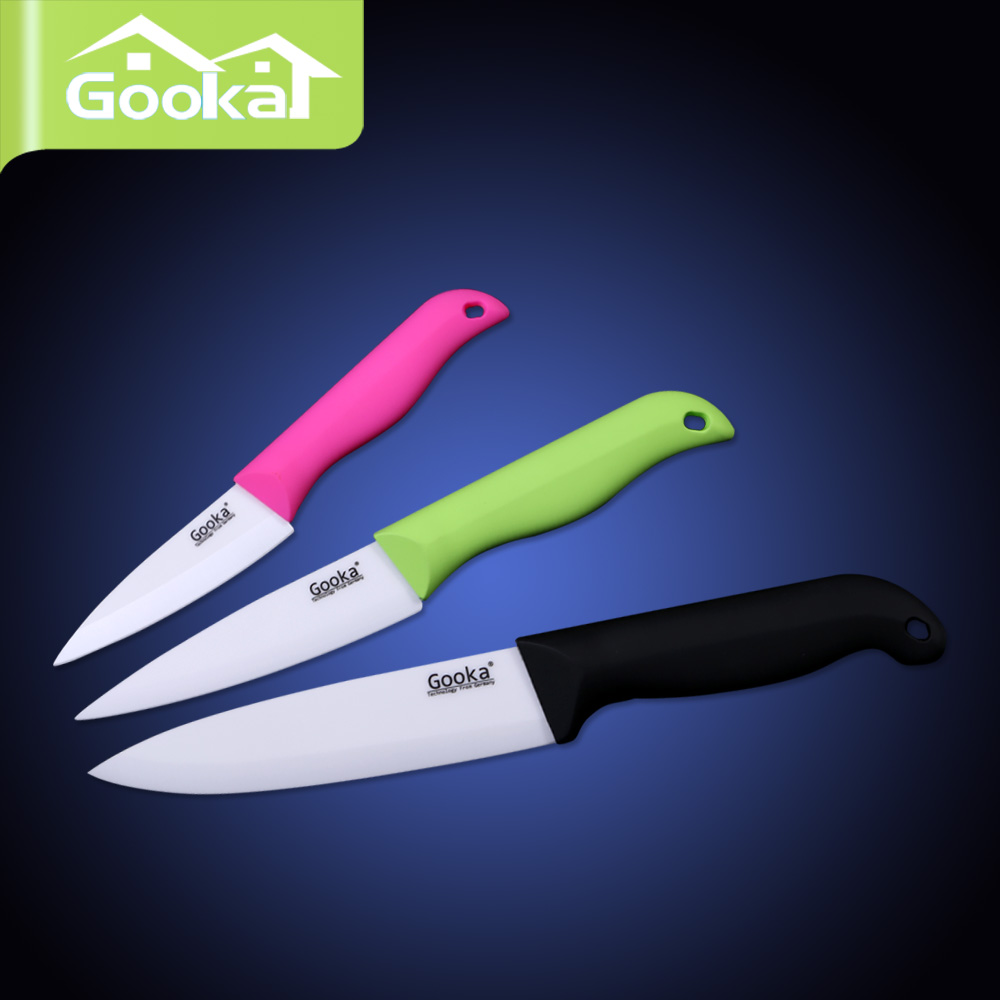 Gooka创意3寸4寸5寸水果陶瓷刀 削皮器水果刀瓜果刀具 特价包邮