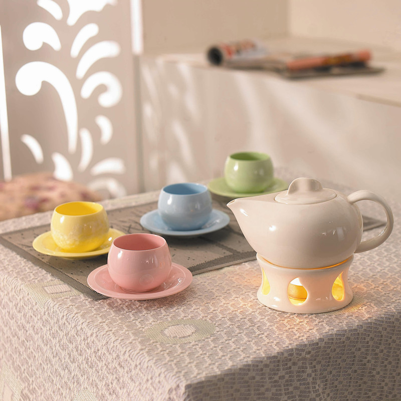 欧式/可加热花茶壶/日式高档陶瓷茶具/咖啡具/冰花瓷新婚礼物包邮