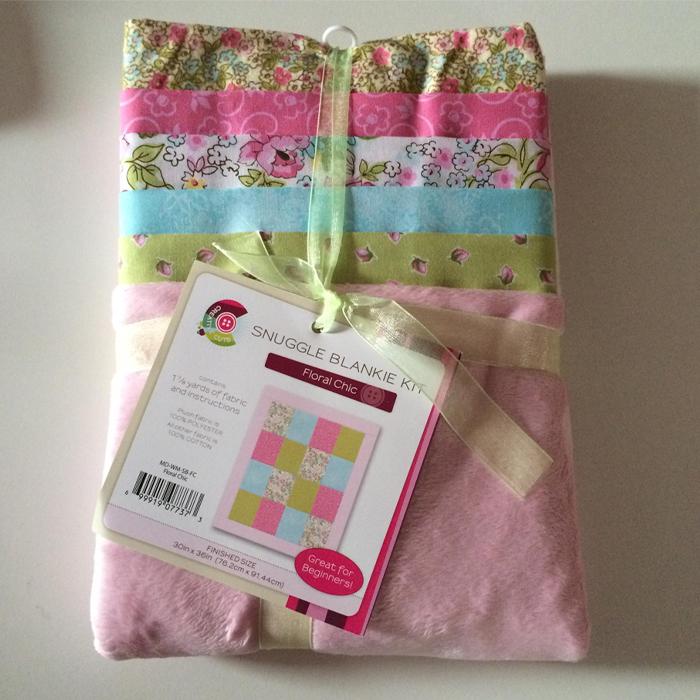 美布 拼布专用毯 DIY材料包 清新小花 粉色兰绒毛 儿童空调毯