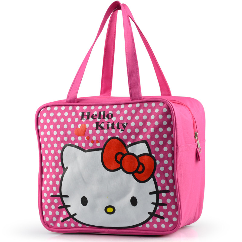 hellokitty游泳卡通防水布料饭盒袋 手提包凯蒂猫单肩大容量收纳