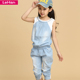 童装 女童夏装2014新款韩版宝宝牛仔两件套中大女童衣服儿童套装