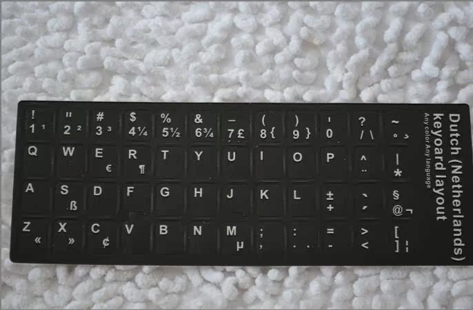 荷兰语键盘贴 荷兰语键盘贴纸 荷兰语键盘贴膜 笔记本键盘贴磨砂