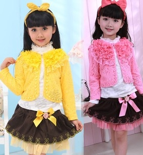 2014童装女童春装新款套裙儿童裙子公主裙套装长袖外套韩版三件套