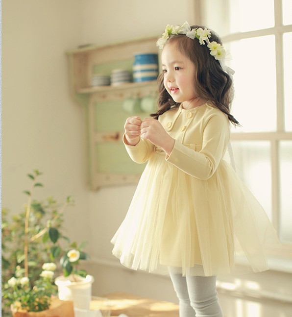 韩版童装2015新款春季女童连衣裙 女童公主裙 网纱蓬蓬裙
