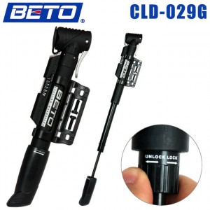 BETO LD头单冲程塑胶伸缩式附表打气筒 自行车打气筒 CLD-029G