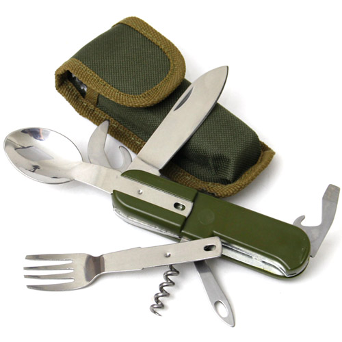 户外野营餐具 便携刀叉勺 多功能刀叉勺 分拆 折叠刀具 旅游装备