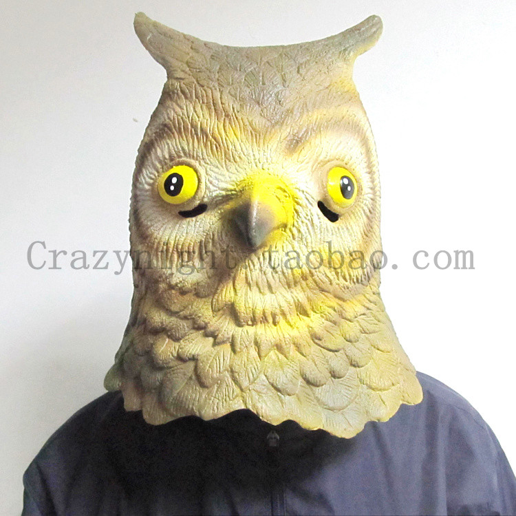 欧美正品猫头鹰面具包邮 猫头鹰头套 万圣节面具 coaplay动物面具