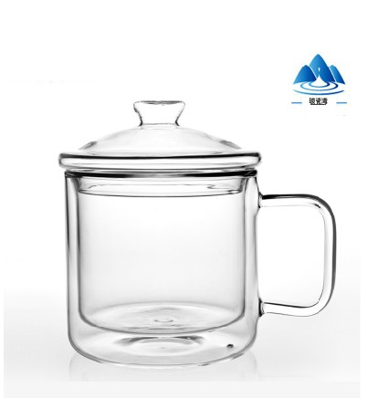 玻瓷湾正品G-10046水杯茶杯玻璃创意双层杯子带盖 水壶咖啡杯杯茶