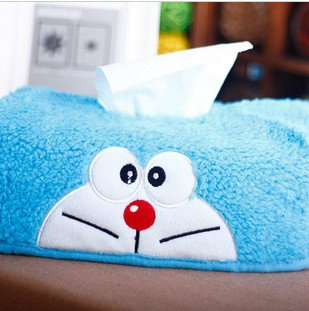 哆啦a梦机器猫叮当猫 卡通纸巾套 纸巾抽套毛绒 车用纸巾套纸抽套
