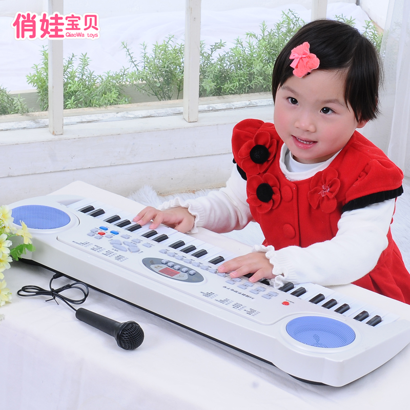 K俏娃宝贝 儿童教学型多功能电子琴 双供电电子琴玩具 带麦克风