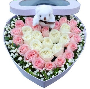 19枝玫瑰鲜花礼盒盒子鲜花玫瑰鲜花礼盒速递 生日鲜花 送妈妈鲜花