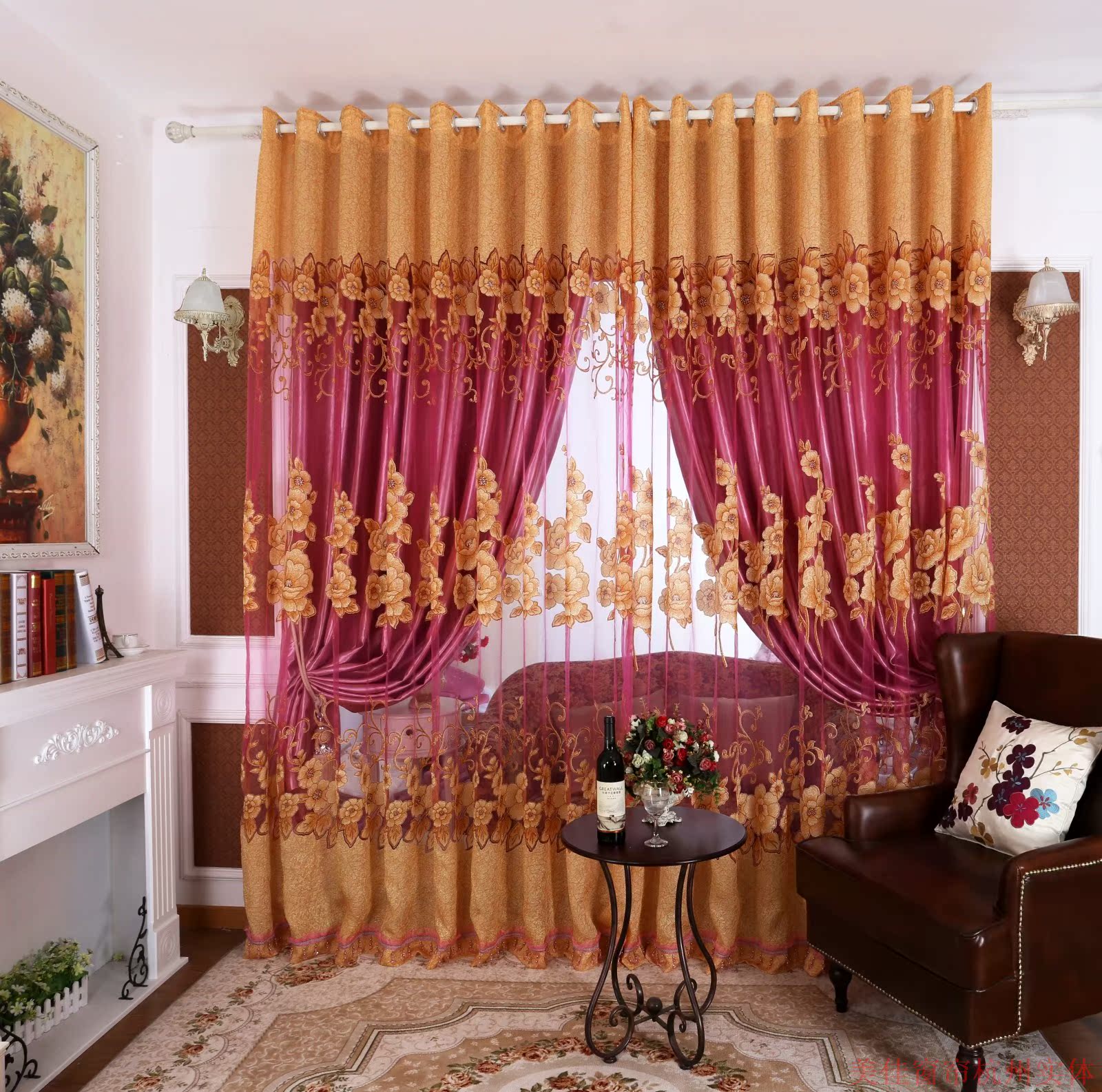 现代欧式客厅高档窗纱卧室窗帘遮光布料飘窗窗帘成品定做新品特价