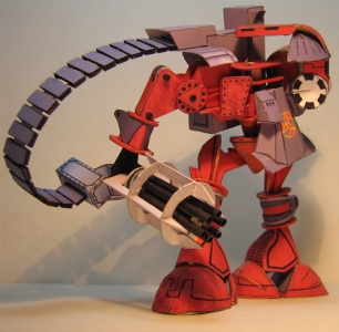 立体折纸手工制作模型剪纸 超酷机甲 机关枪 机器人 3D纸模