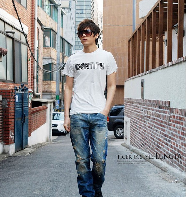 2014潮流新款 流行时尚男式T恤 韩版男式短袖T恤