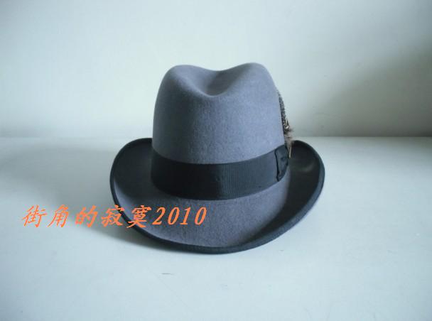 100%羊毛礼帽 街舞帽 绅士帽 爵士帽卷边礼帽 羊毛呢帽子