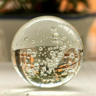 4-8cm假山流水喷泉气泡球玻璃球风水轮专用水晶球风水球摆件定制