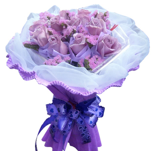 预订11/19/33朵紫玫瑰鲜花花束昆明花店送花同城速递上门