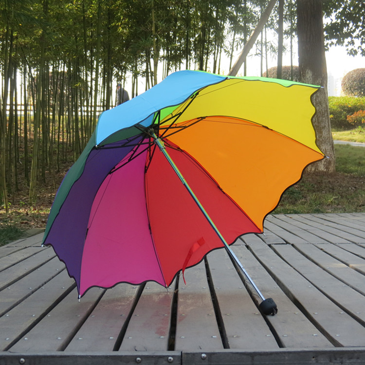 2015新款折叠雨伞彩虹伞花色创意三折晴雨伞两用太阳伞户外遮阳伞