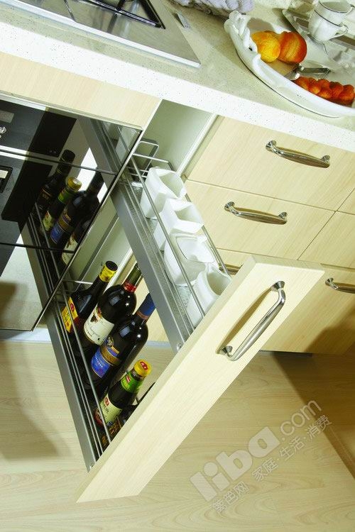 新款厨房拉篮厨房用品置物架厨柜拉篮双层架调味篮TC150柜侧装式