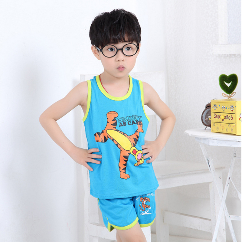 特价童装2014背心夏装男童套装韩版T恤儿童短袖运动套装 非可可鸭