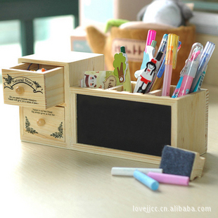优品 韩版办公室收纳盒创意整理木质笔筒家庭收纳用具杂物盒热卖