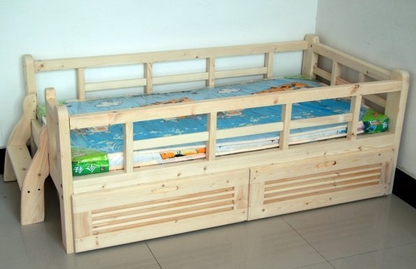 特价包邮纯实木儿童床带护栏松木护栏床单人小床婴儿床厂家清仓