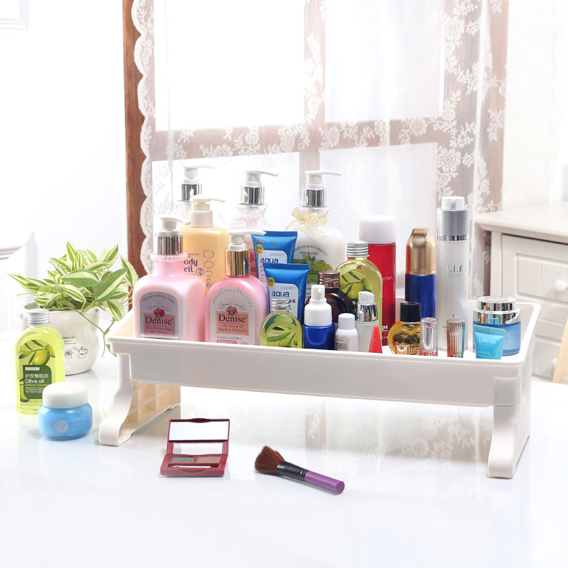 加厚创意洗手台化妆品置物架 塑料浴室桌面洗漱台收纳盒整理架