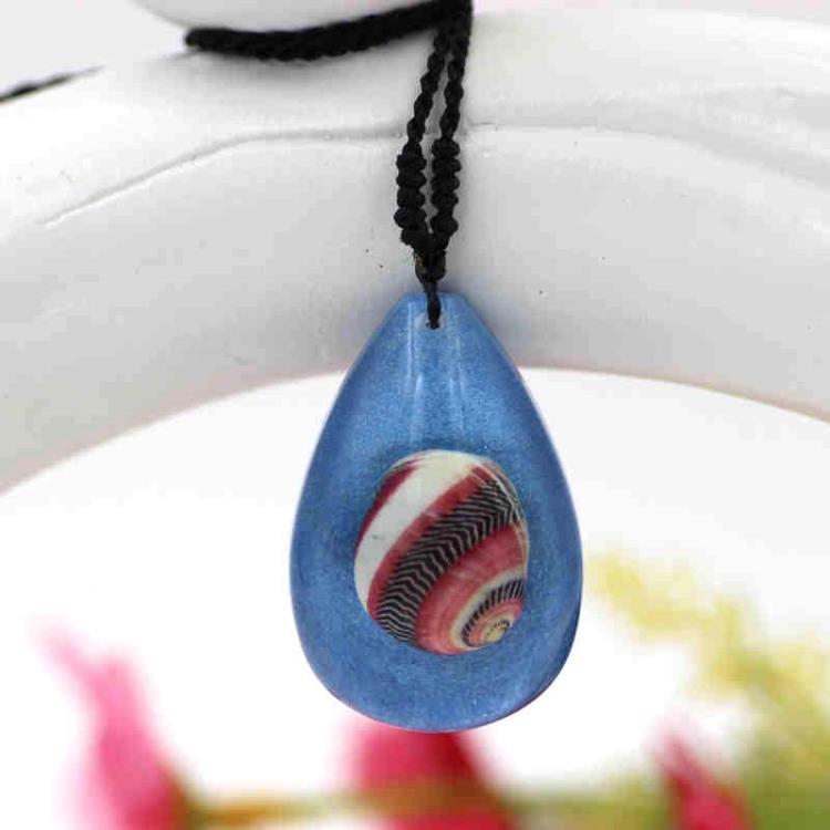 新款真实彩螺标本琥珀吊坠个性装饰品创意项链饰品情人节礼物颈饰