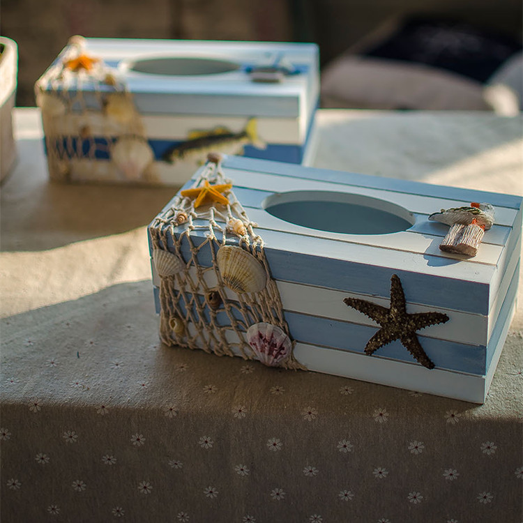创意 地中海风格 装饰实木纸巾盒 纸抽盒 餐巾纸盒 家居装饰