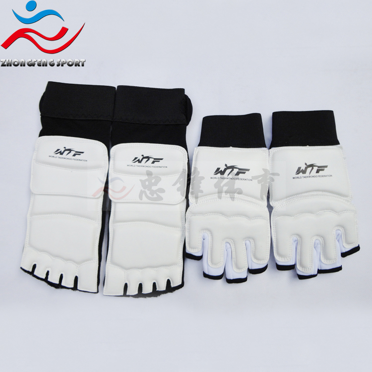 厂家直销WTF儿童成人跆拳道专用专业手套脚套护手护脚护具白色