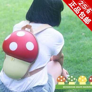 可爱 3D蘑菇造型背包 户外休闲包 运动女单肩双肩包 超萌亲子包包