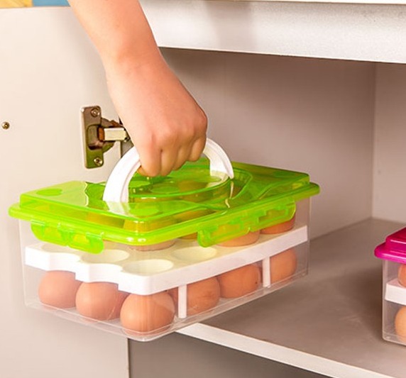 加强型便携式双层24格防碰鸡蛋保鲜收纳盒
