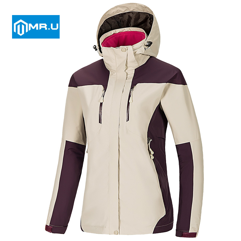 Mr.u户外女款冲锋衣三合一两件套保暖加厚外套冬季登山服保暖运动