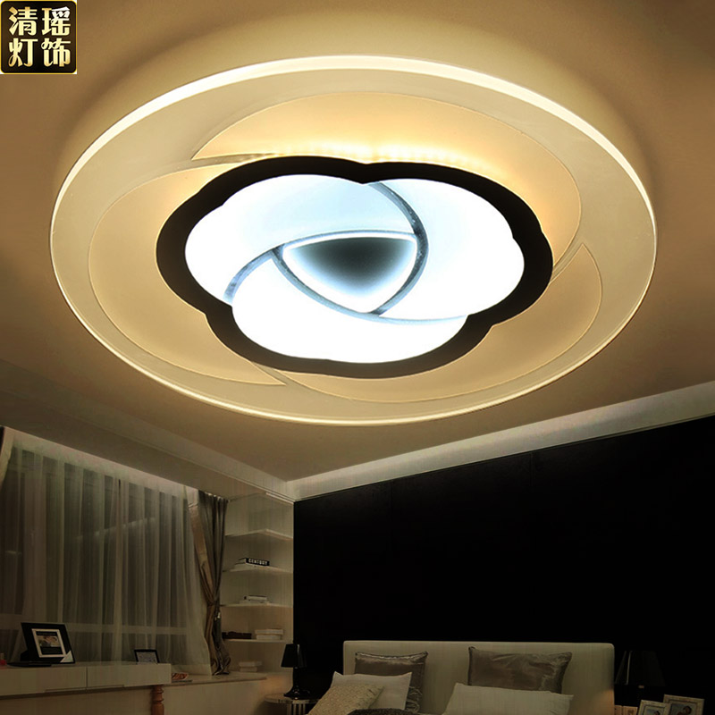 吸顶灯卧室 圆形 现代简约创意花形超薄LED客厅小卧温馨遥控灯具
