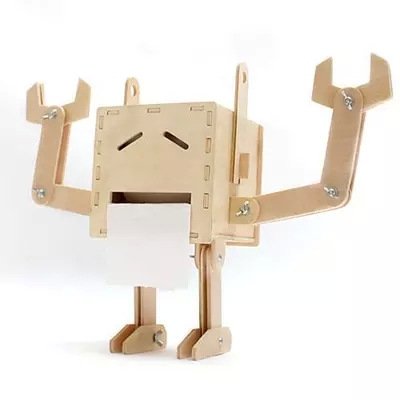 Geekcook极客库 DIY囧机器人木质纸巾盒爱情公寓纸巾盒创意卷纸盒