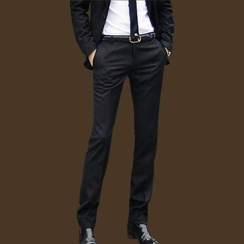 新款男式西裤韩版修身男士小脚西裤夏款免烫正装商务黑色上班休闲