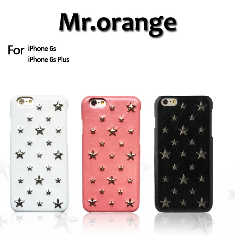 日本代购mononoff苹果4.7铆钉星星保护套iPhone6s Plus手机壳皮套