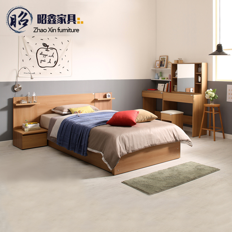 昭鑫定制家具收纳板式床环保1.5米1.8单双人床储物收纳高箱硬板床