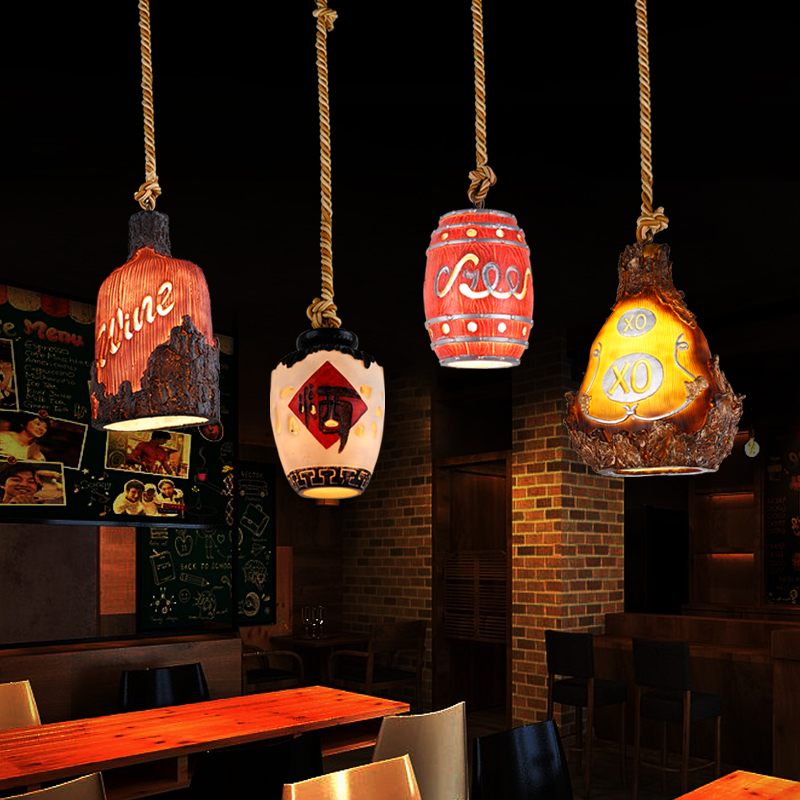 酒吧吧台创意单头小吊灯甜品店餐厅休闲吧复古工程单头艺术灯具