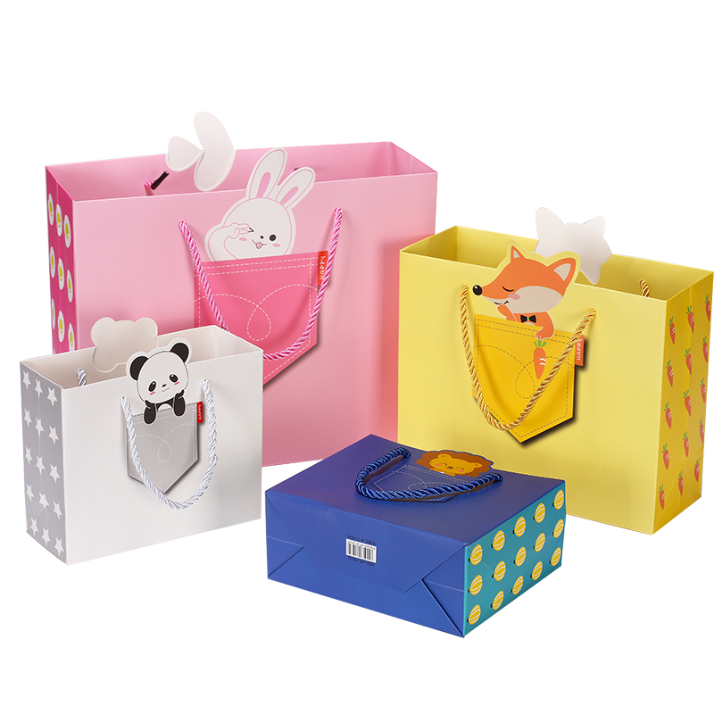 可爱卡通动物礼品袋送礼物袋宝宝满月 小朋友过生日礼物包装袋
