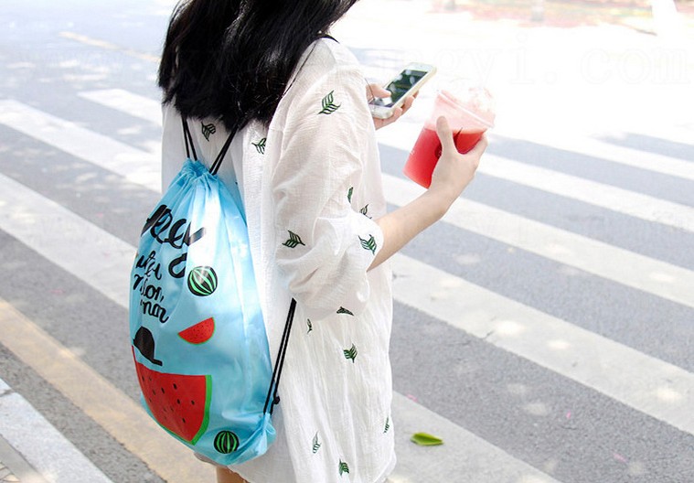 U-PICK原品生活卖冰棍水果系列束口双肩包旅游休闲购物学生包袋