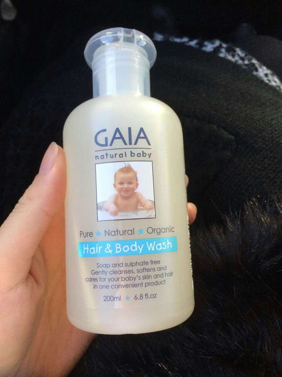 澳洲正品代购 GAIA天然有机婴儿无皂无泪二合一洗发沐浴露200ml