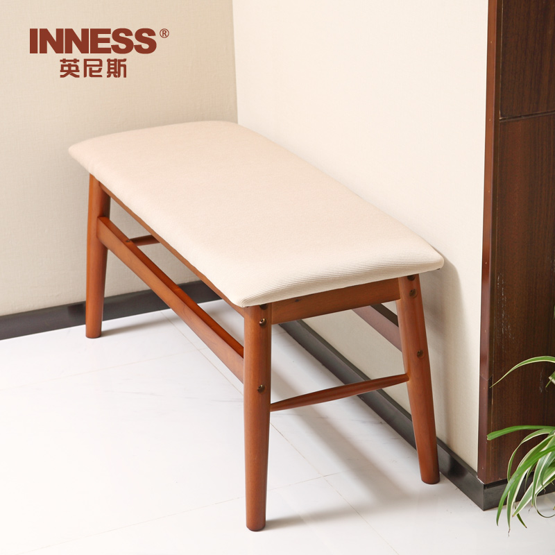 英尼斯实木床尾凳欧式时尚换鞋凳创意床边凳床榻现代简约沙发长凳