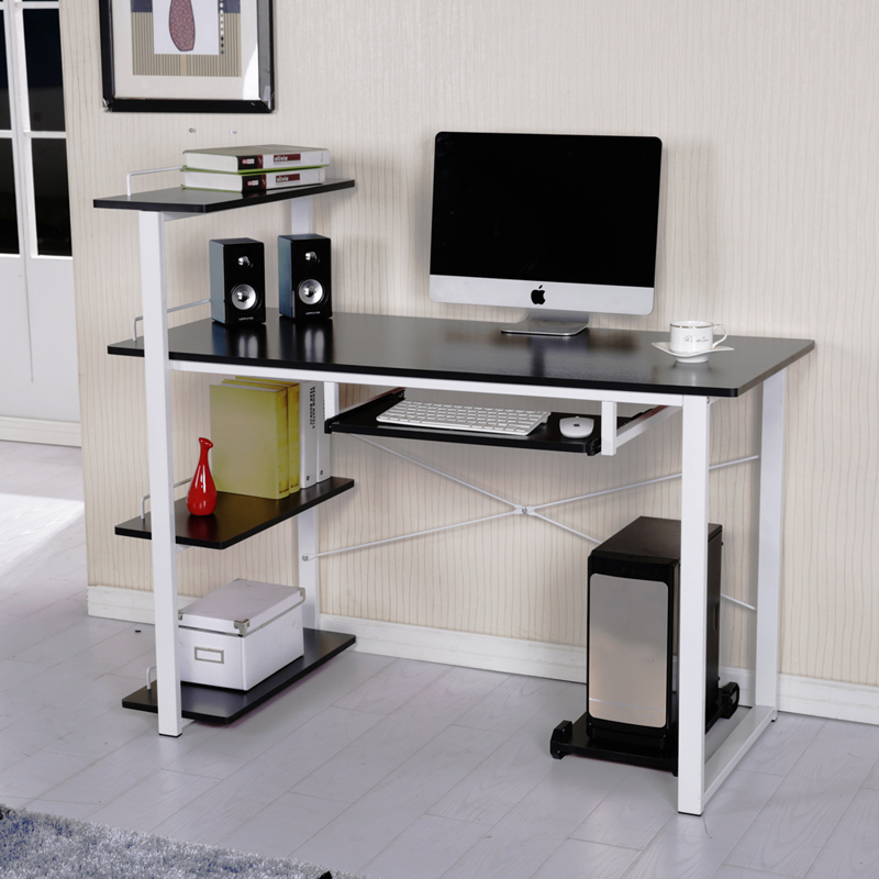 美迪丝 电脑桌台式家用现代简约办公桌书桌连体书桌书架桌子包邮